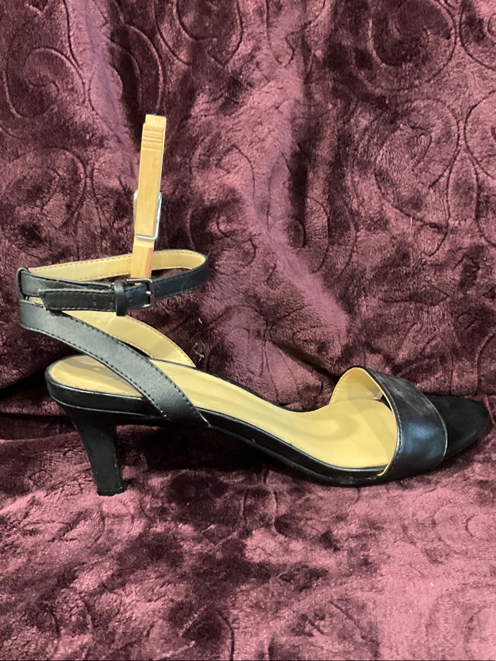 Naturalizer Black Open-Toe Ankle-Strap Heels - Picture 2 of 8